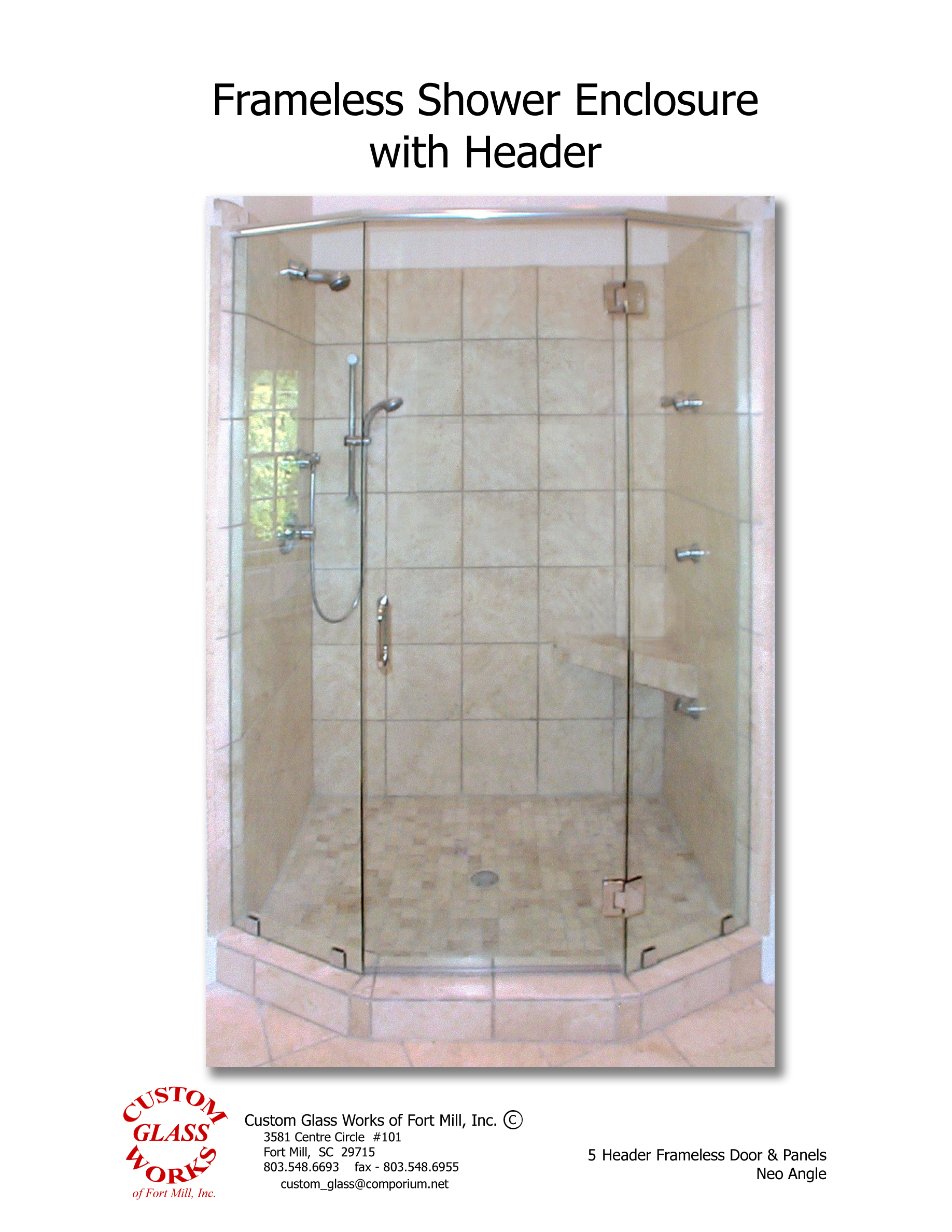 5 Header Frameless Door & Panels Neo Angle